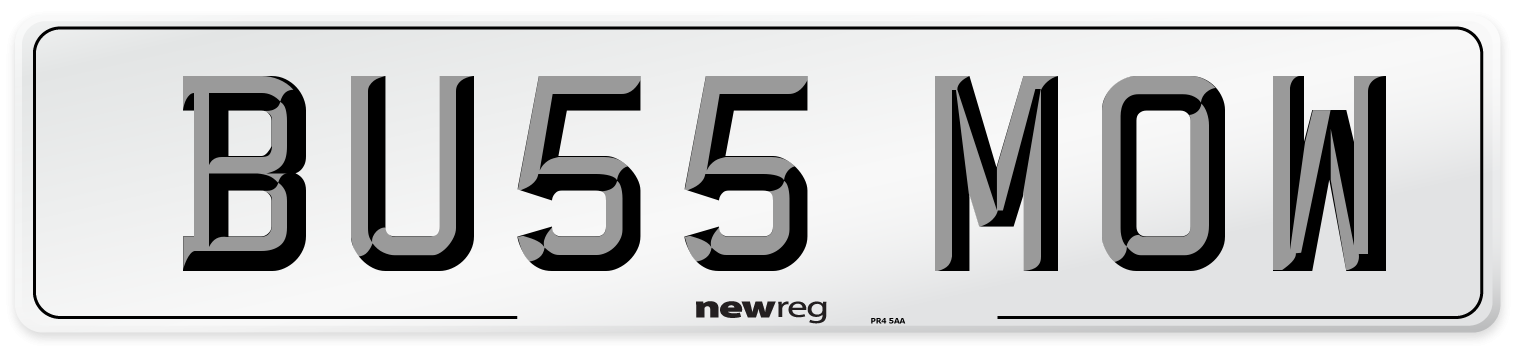 BU55 MOW Number Plate from New Reg